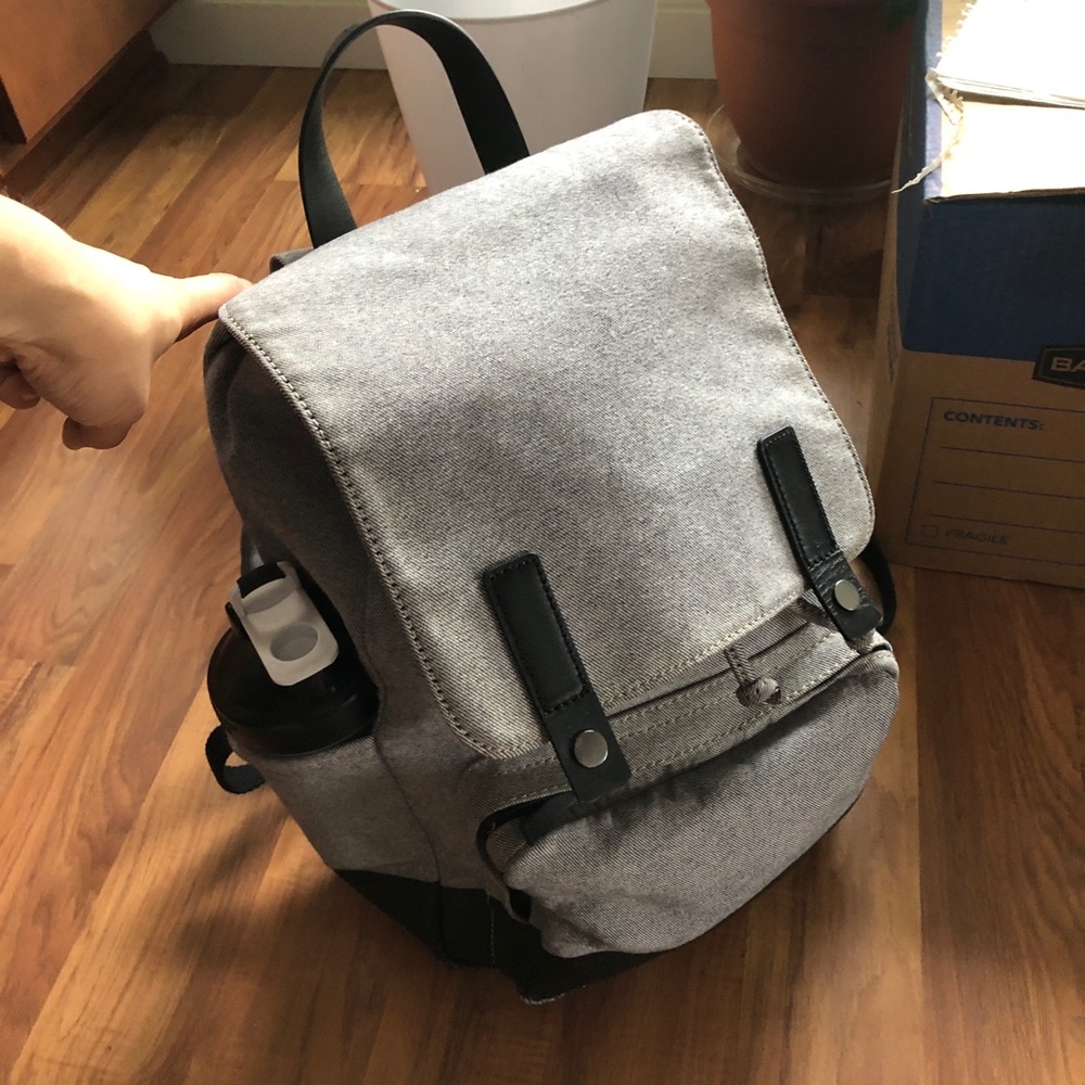 Everlane Modern Snap Backpack Grey Twill